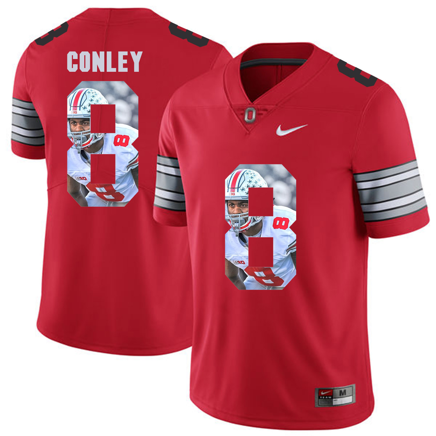 Men Ohio State #8 Conley Red Fashion Edition Customized NCAA Jerseys->customized ncaa jersey->Custom Jersey